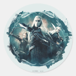 Thranduil, TAURIEL™ en LEGOLAS GREENLEAF™ Graphic Ronde Sticker