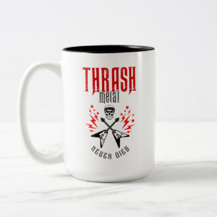 Thrash Metal gaat nooit dood Tweekleurige Koffiemok