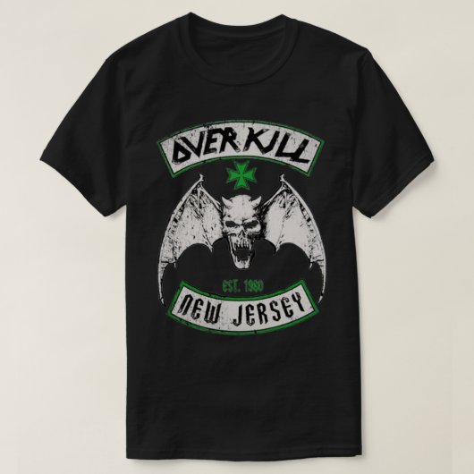 THRASH METAL OVERKILL NIEUW JERSEY AMERICA T-SHIRT (Design voorkant)