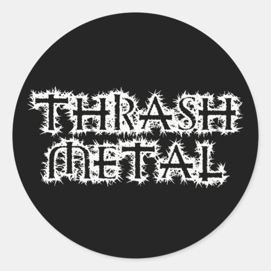 Thrash Metal Ronde Sticker (Voorkant)