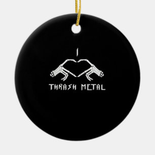 Thrash Skeleton Hands Heart Classic Keramisch Ornament