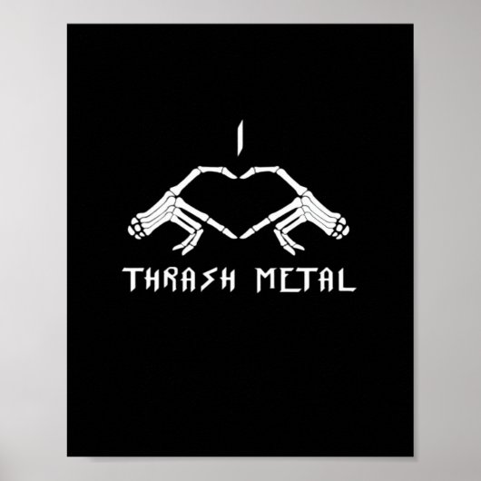 Thrash Skeleton Hands Heart Classic Poster (Voorkant)