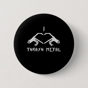 Thrash Skeleton Hands Heart Classic Ronde Button 5,7 Cm