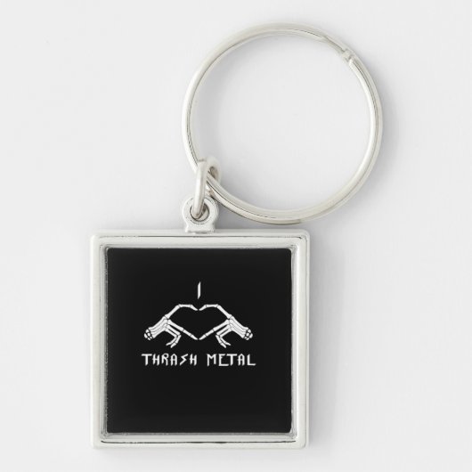 Thrash Skeleton Hands Heart Classic Sleutelhanger (Voorkant)