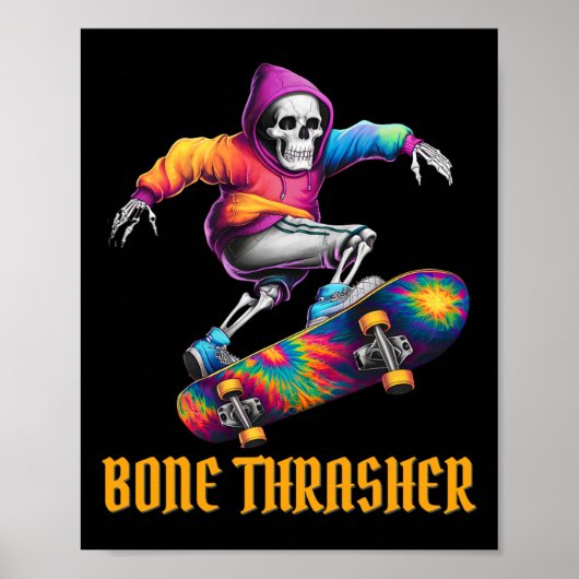 Thrasher Skeleton Halloween kostuum Poster (Voorkant)