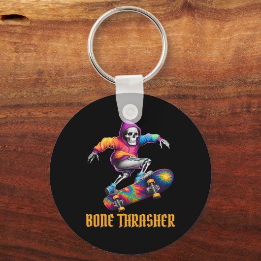 Thrasher Skeleton Halloween kostuum Sleutelhanger (Voorkant)