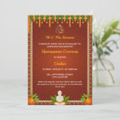 Thread Ceremony Invitation, Upanayaanse Kaart (Staand voorkant)