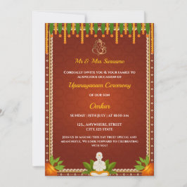 Thread Ceremony Invitation, Upanayaanse Kaart