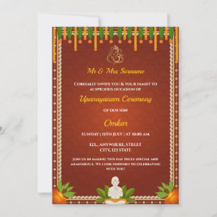 Thread Ceremony Invitation, Upanayaanse Kaart
