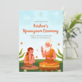 Thread Ceremony uitnodigingen & Upanayanam uitnodi (Staand voorkant)