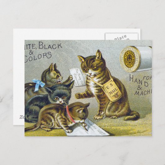 Thread Trade Card, 1880 Briefkaart (Voorkant / Achterkant)