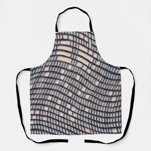 Threadbare Blue Netting Apron Schort (Voorkant)
