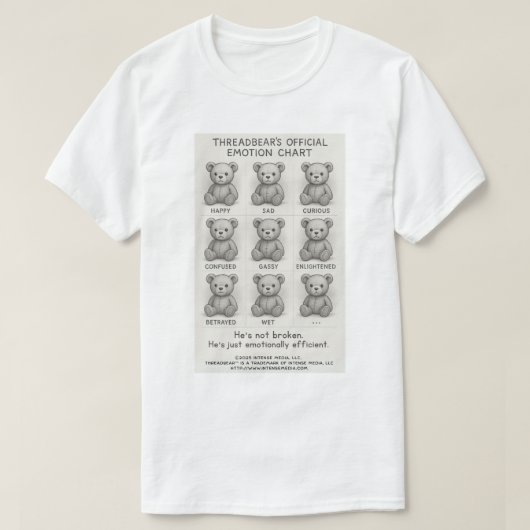 Threadbear™️ Official Emotion Chart T-shirt (Design voorkant)