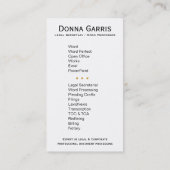 Threaded Ribbons Juridisch Secretaris Word Process Visitekaartje (Achterkant)