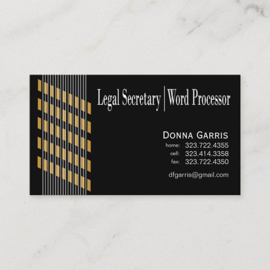 Threaded Ribbons Juridisch Secretaris Word Process Visitekaartje (Voorkant)