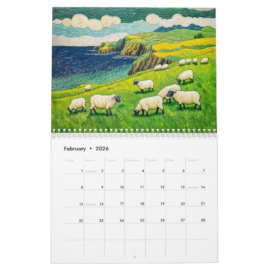 Threaded Seasons – Embroidered Landscapes in Time Kalender (Feb 2026)