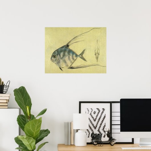 Threadfin Trevally, Afrikaanse Pompano vis Poster (Thuiskantoor)