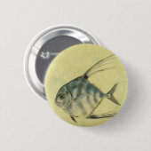 Threadfin Trevally, Afrikaanse Pompano vis Ronde Button 5,7 Cm (Voorkant /achterkant)