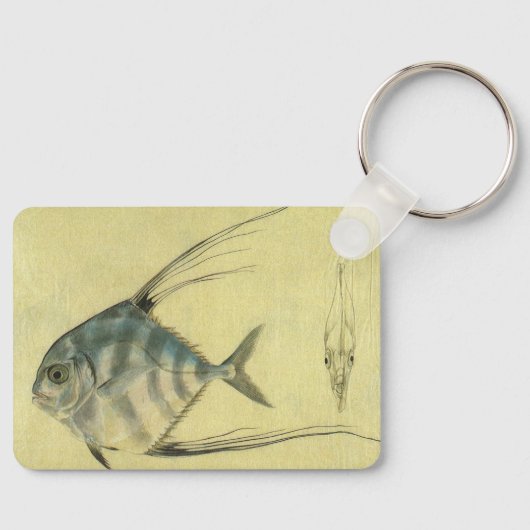  Threadfin Trevally, Afrikaanse Pompano vis Sleutelhanger (Voorkant)