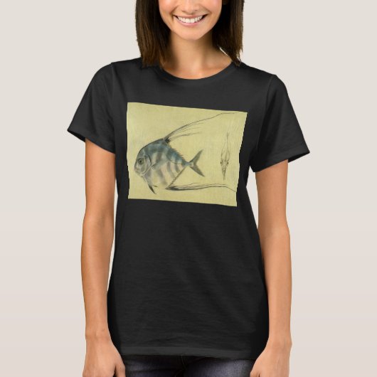 Threadfin Trevally, Afrikaanse Pompano vis T-shirt (Voorkant)