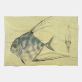  Threadfin Trevally, Afrikaanse Pompano vis Theedoek (Horizontaal)