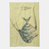 Threadfin Trevally, Afrikaanse Pompano vis Theedoek (Verticaal)