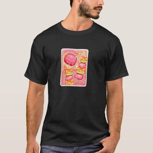 Threadless Aidadaism Aardbei & Kat Mochis Schets T-shirt (Voorkant)