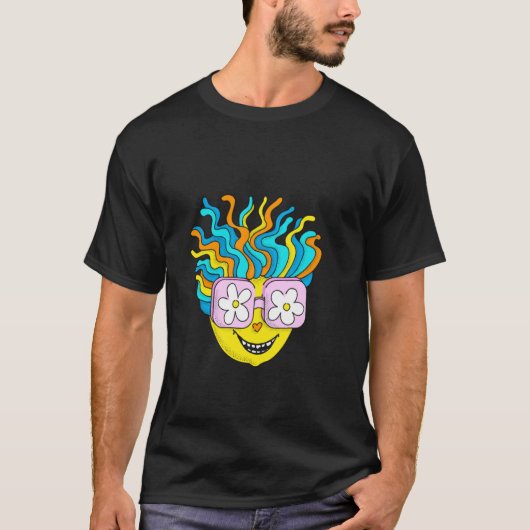 Threadless Boriana Happy Hippie Grafisch T-shirt (Voorkant)