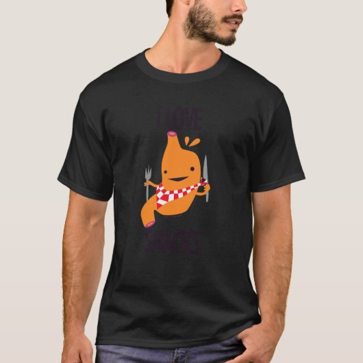 Threadless I Heart Guts Maag - Ik Hou Van Snacks G T-shirt (Voorkant)