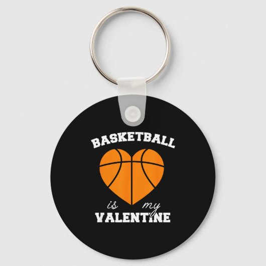Threadrock Basketball Is My Valentine - Women's Un Sleutelhanger (Voorkant)