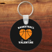Threadrock Basketball Is My Valentine - Women's Un Sleutelhanger (Voorkant)