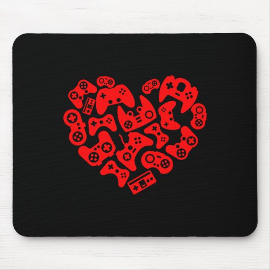 Threadrock Video Game Player Heart Of Controllers  Muismat (Voorkant)