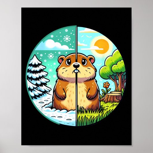 Threadrock Winter Of Lente Groundhog Day, Klein, Poster (Voorkant)
