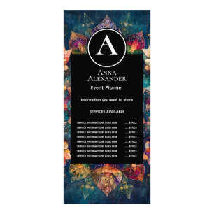 Threads of Light Bloemig Mandala-ontwerp Reclamekaart