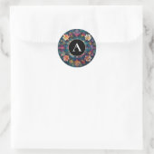 Threads of Light | Bloemig Mandala-ontwerp Ronde Sticker (Tas)