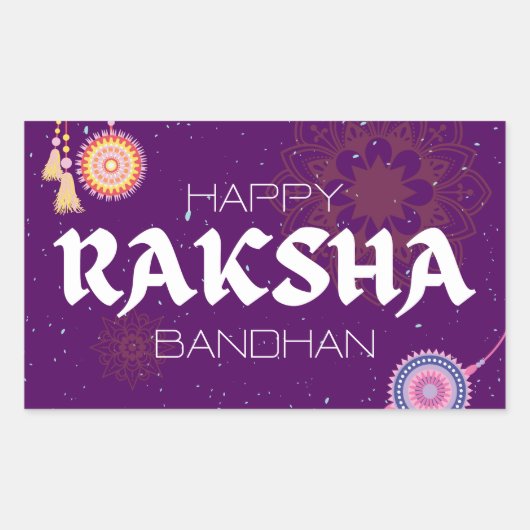 Threads of Love – Raksha Bandhan Celebration Rechthoekige Sticker (Voorkant)