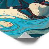 "Threads of War – Cyber Samurai vs Glyph Beast" Poster (Hoek)