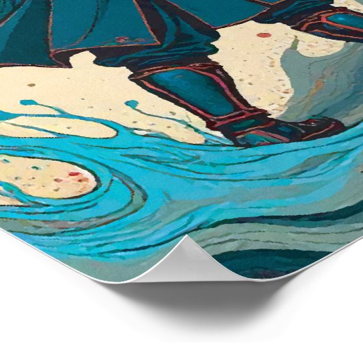 "Threads of War – Cyber Samurai vs Glyph Beast" Poster (Hoek)