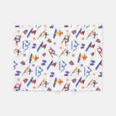 Thredbo Australië Ski Snowboard patroon Fleece Deken (Voorkant (Horizontaal))