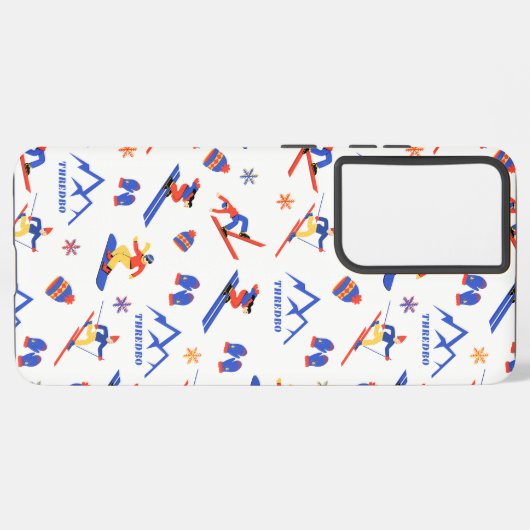 Thredbo Australië Ski Snowboard patroon Samsung Galaxy Hoesje (Linkerkant)