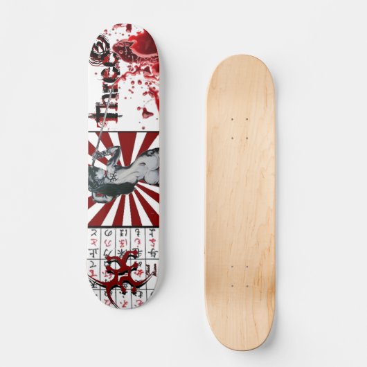 "Three3Three" Blood Script Deck Persoonlijk Skateboard (Voorkant)