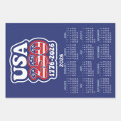 Three 2026 Calendars Celebrating USA 250 america's Inpakpapier Vel (Voorkant 3)