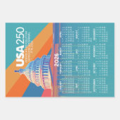 Three 2026 Calendars Celebrating USA 250 america's Inpakpapier Vel (Voorkant)