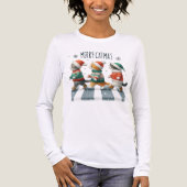 THREE ADORABLE MERRY CATMAS  CATS Tri-Blend SHIRT (Voorkant volledig)