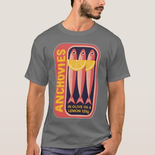 Three Anchovies in Olive Lemon Can gift T-shirt (Voorkant)