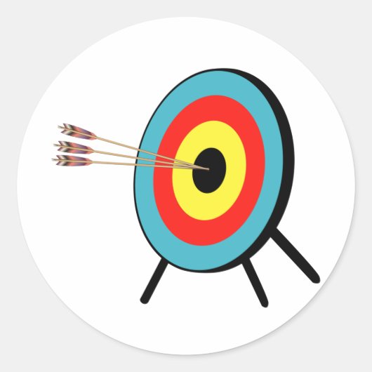 Three Arrow Bullseye Ronde Sticker (Voorkant)