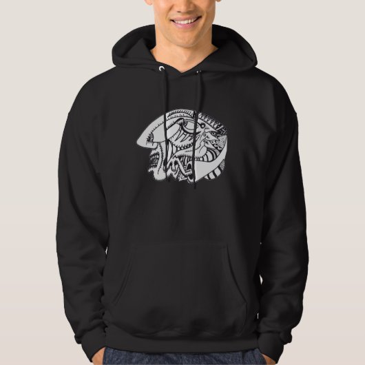 Three Aspects ink drawing Hoodie (Voorkant)