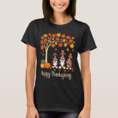 Three Bernese Mountain Dogs Fall Tree Happy Thanks T-shirt (Voorkant)
