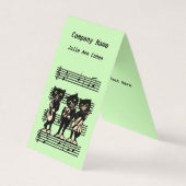 Three Black Cat Musician Bladmuziek Groen Visitekaartje (Voorkant)