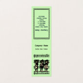 Three Black Cat Musician Bladmuziek Groen Visitekaartje (Buitenkant ongevouwen)